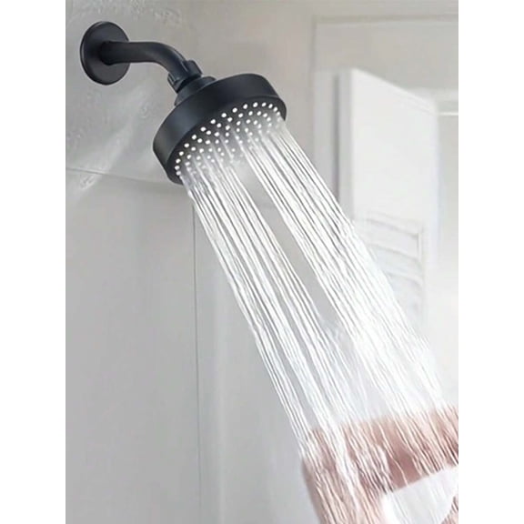 4" Round Rainfall Shower Head, High-Pressure with Strong Spray, Silicone Nozzles, For High & Low Flow Showers