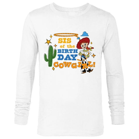 Disney and Pixar’s Toy Story Sis of the Birthday Cowgirl - Long Sleeve T-Shirt for Men - Customized-White