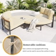 thumbnail image 4 of Rugerasy 4 PCS Round Outdoor Conversation Set With Cushions, Modern Upholstered Couch, All Weather Metal Sectional Sofa,For Backyard, Poolside, Garden, 4 of 9