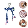 thumbnail image 3 of Unique Bargains 1 Pc Stylish Braided Bow with Love Buckle Handbag Charm Decorative Keychain Royal Blue, 3 of 5