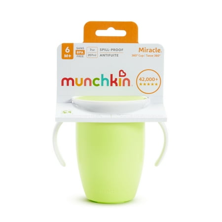 Munchkin Miracle 360˚ Trainer Cup, 7 Ounce, BPA Free, Green