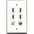 thumbnail image 1 of Ultra Spec Cables 4 Port HDMI 1 RCA 1 Cat5e Ethernet Wall Plate, 1 of 1