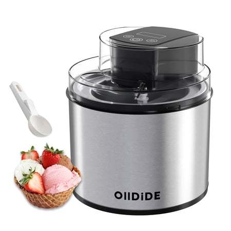 Ice Cream Maker, 2-Qt Insulated Freezer Bowl, LCD Screen and Timer, Quick Results, Easy to Operate and Clean