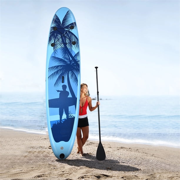 Costway 305 cm Tabla Hinchable de PVC Paddle Surf Sup con Remo de Ajustable/Bomba/Línea de Seguridad/Bolsa de Transporte y Aleta Central Azul