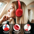 thumbnail image 4 of TOZO HT2 Hybrid ANC Over Ear Wire & Wireless Headphones,Bluetooth 5.3,60H Play,Hi-Res Audio,Foldable Adjustable Headband,App Controlled 32EQ,Comfort Earcup for Home Sport,Travel,Office,Red, 4 of 12
