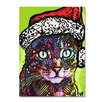 Trademark Fine Art 'Watchful Cat Christmas Edition' Canvas Art by Dean Russo