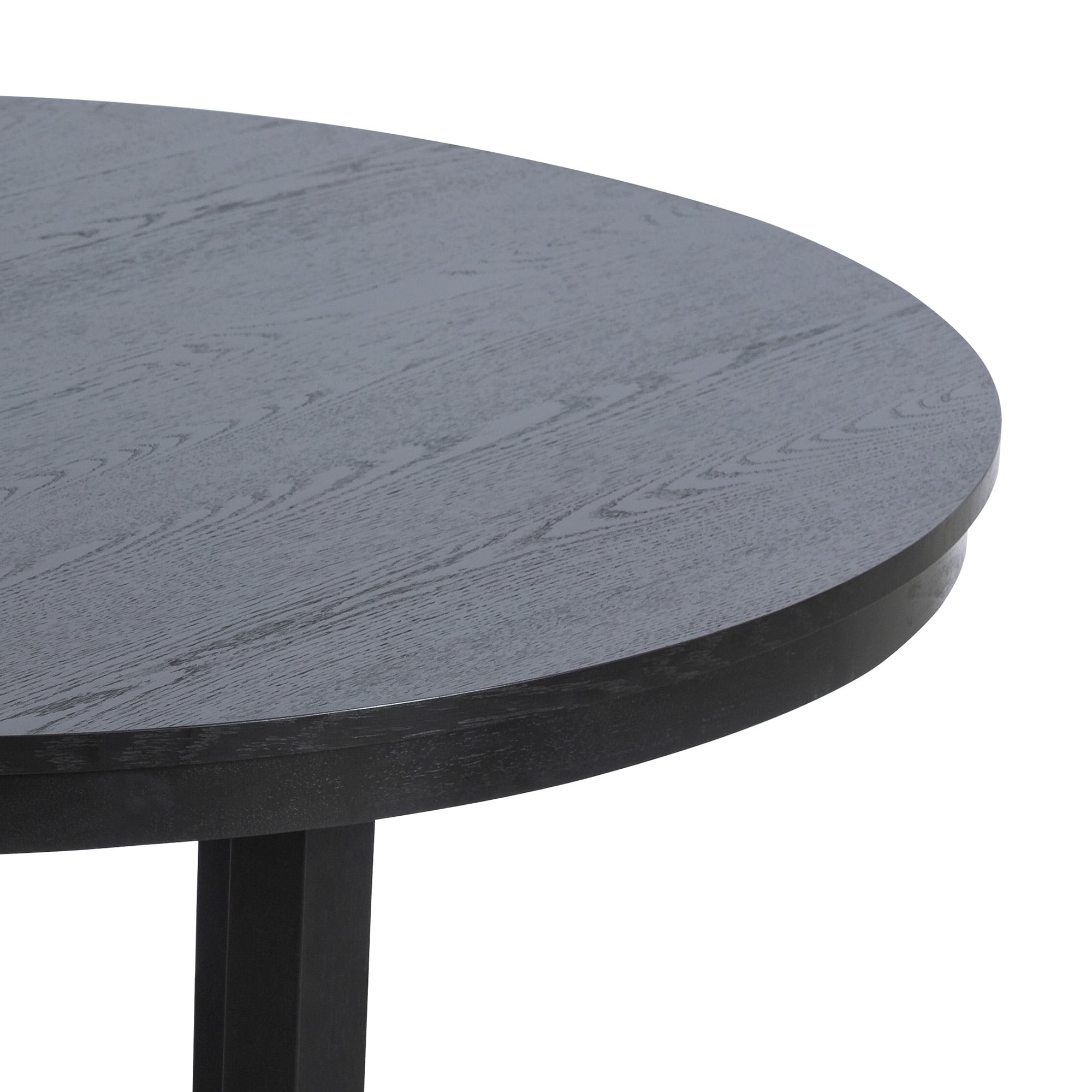 MAYEERTY 45x45x30 Modern Round Dining Table Wood Kitchen Table, Black