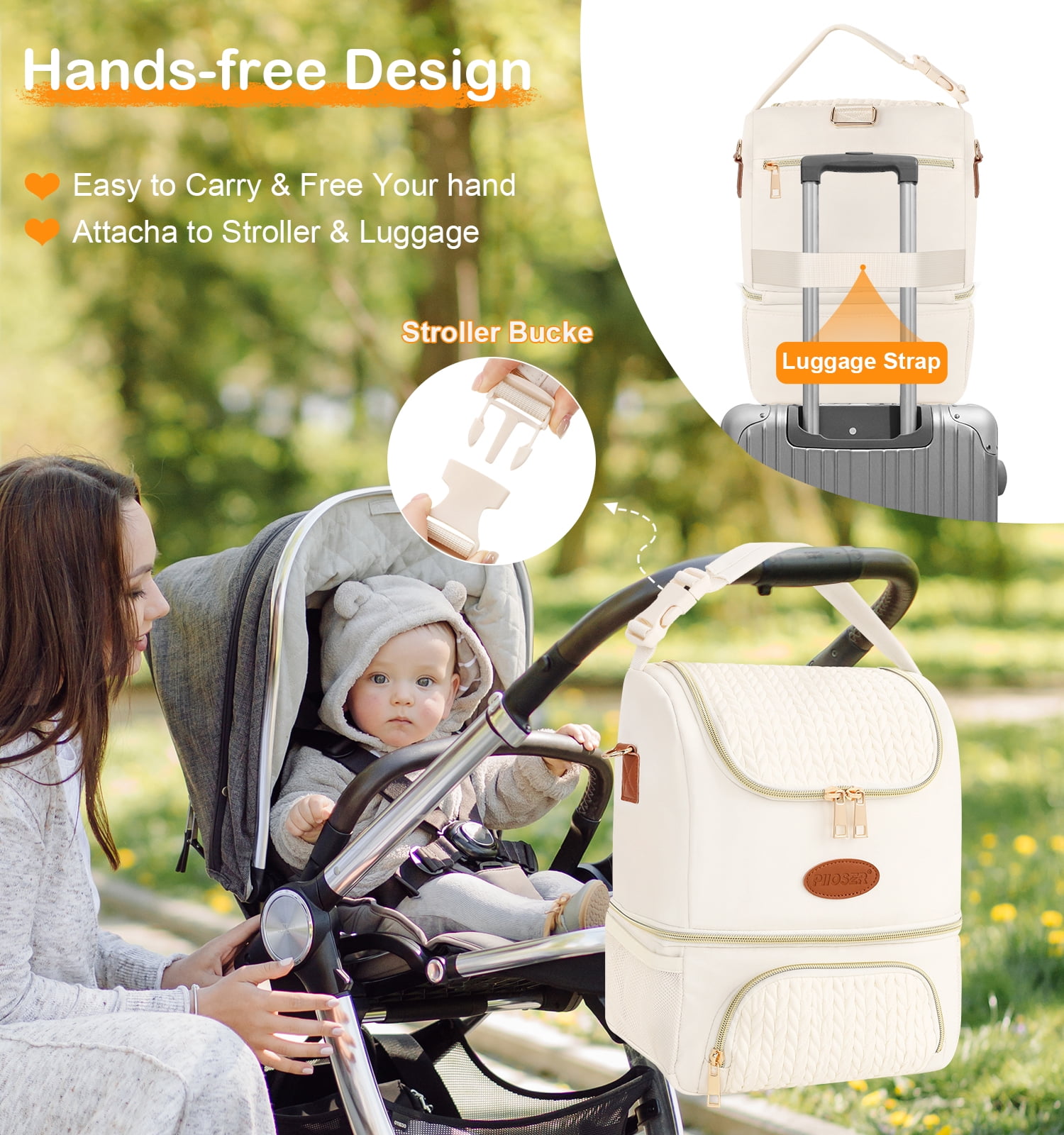 Breastmilk Cooler Bag with Ice Pack Fits 6 Baby Bottles Up to 9 Ounce, Insulated Baby Bottle Tote Bags, Double Layer Waterproof Leak-Proof with Shoulder Strap for Nursing &Working Mom
