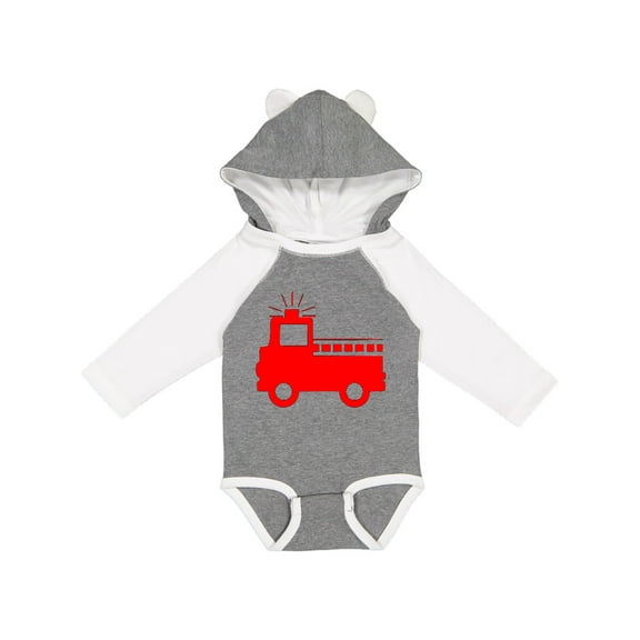 Inktastic Red Fire Engine Boys or Girls Long Sleeve Baby Bodysuit