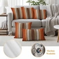thumbnail image 3 of Burnt Orange Brown Outdoor Pillow Covers, Waterproof Decorative Throw Pillowcases Set of 2, Farmhouse Vintage Wooden Couch Cushion Cases with Zipper for Outside Patio Garden Sofa 20"x12", 3 of 9