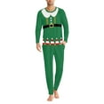 thumbnail image 3 of Renewold Matching Pajamas for Family Christmas Green Elf Graphic Loungewear Size S Snug-Fit Men Pjs Pants Set of 2 Comfortable Tracksuit for Walking/Jogger, 3 of 5
