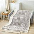 thumbnail image 5 of Vintage Blanket Persian Style Throw Blanket for Bed, Retro Bohemian Fleece Blanket 40x50 Size Tribal Paisley Sherpa Blanket, Oriental Medallion Fuzzy Blanket Women Girl Aesthetic Bedroom Decor, 5 of 6