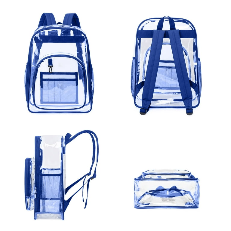 Sanmadrola Clear Backpack Clear Bag Heavy Duty Waterproof Transparent Large PVC Backpacks for Teenagers Women Men for Stadium School College Travel