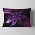 thumbnail image 2 of Designart Fractal Flower Purple - Floral Throw Pillow - 12x20, 2 of 5