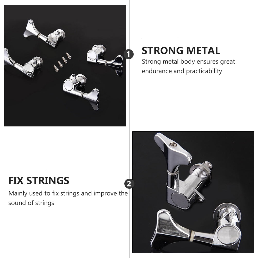 GARVALON 1Set Cylindrical Bass Tuning Pegs for Bass Guitar Accessories Machine Head Tuners 3.30X3.00X3.00cm