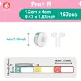 thumbnail image 1 of Thermal Printer Sticker 12mmx40mm Fruit Animal Sakura Pattern For P12 P15 M1 P50 D30 Q30 Printer Label Paper Waterproof 1240 Fruit B, 1 of 6