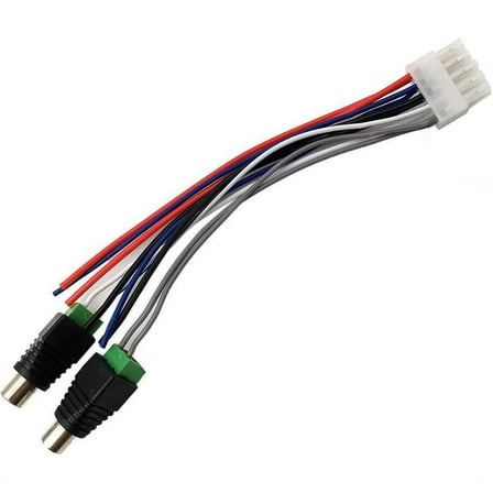 10-Pin RCA Speaker Wire Harness - Power Input Plug for Dual Audio Systems