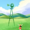 thumbnail image 3 of 8ft Tall Windmill with Weather Vane - Rotatable, wind-powered. Heavy-duty iron, no electricity. Vintage rustic design, for farm/garden/patio. Outdoor yard decor, 3 of 13