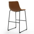 thumbnail image 4 of Set of 2 Barto Black Metal Bar Stool with Open Backrest, 4 of 7