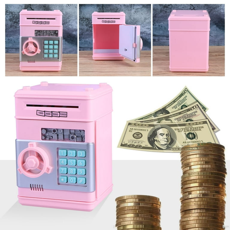 Children's Electronic Voice Mini Safe, Coin Vault with Pass Code