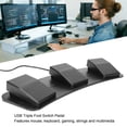 thumbnail image 3 of Interruptor de pie triple para PC pedal de pie USB teclado de computadora ergonómico programable interruptor mecánico multifuncional para equipos de oficina de videojuegos etc., 3 of 9