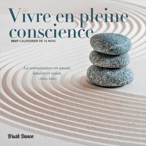 Vivre en pleine conscience | 2027 7x14" (Hanging) Wall Calendar | French Language