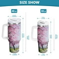 thumbnail image 3 of Ryvnso 40 oz Tumbler with Handle and Straw Insulated Stainless Steel Travel Mug with Lid Eiffel Tower Cherry Blossoms, 3 of 9
