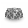 thumbnail image 3 of Floral Ottoman Cover, Plant Blossom Spring, 2 Piece Slipcover Set with Ruffle Skirt for Square Round Cube Footstool Decorative Home Accent, Standard Size, Black Grey White, by Ambesonne, 3 of 5