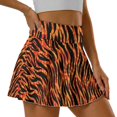thumbnail image 5 of HELLHERO Polyester Spandex Fabric Tennis Skirt for Outing Golf Pickleball, Built-in Shorts 2 Side Pockets Golf Skirts, Tiger stripe print, 5 of 9