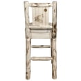 thumbnail image 2 of Montana Collection Counter Height Barstool w/ Back, w/ Laser Engraved Wolf Design, Clear Lacquer Finish, 2 of 5