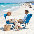 thumbnail image 4 of Ktaxon 1Pc Folding Backpack Beach Chair 5 Positions, High Back Beach Chairs W/ 2in1 Storage Pockets and Removable Pillow for Adults, Blue, 4 of 7