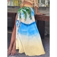 thumbnail image 3 of Faldas de playa para mujer Faldas de verano con abertura irregular de cintura alta estampadas Abanopi 2XL, 3 of 7