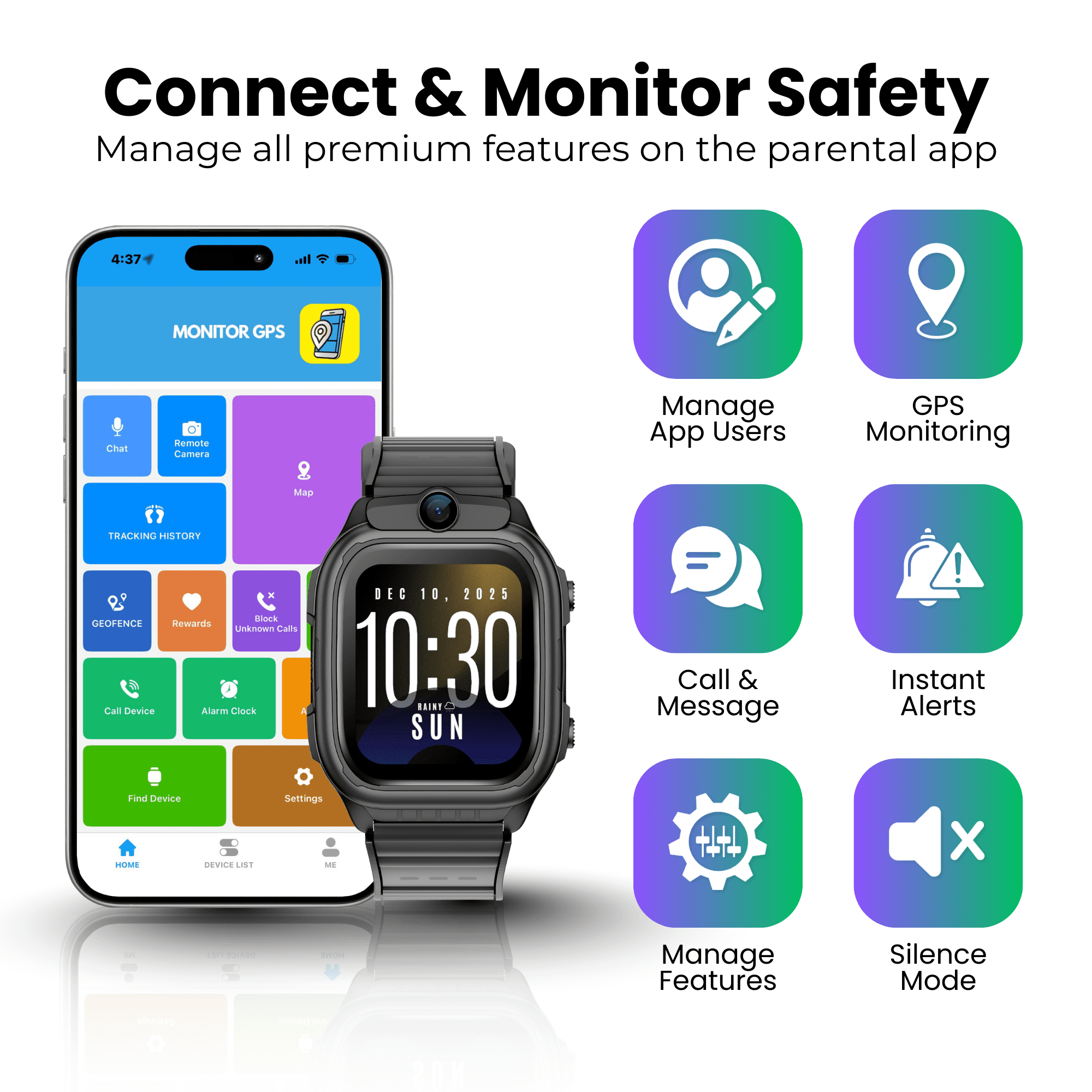 EmojiKidz 2026 GPS Smartwatch for Kids with 4G Calling & Texting, Camera, School Mode, SOS Alerts – Safe Phone Watch & Tracker