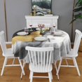 thumbnail image 2 of Black and Gold Marble Glitter Streaks Pattern Round Tablecloth 60"x60",Wrinkle Wipeable Table Cloth for Kitchen Dining Room Picnic Patio Party, 2 of 6