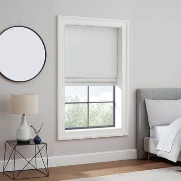 Eclipse Rozel Cordless 100% Blackout Window Roman Shade, 33 in wide x 64 in long, White