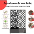 thumbnail image 4 of YUSAZENS Galvanized Steel Metal Planter Box, 3-Piece Screen Set, Outdoor Planter with Privacy Screen Black with Wheels, 4 of 6