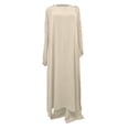 thumbnail image 4 of Women'S 2-Piece Modest Maxi Set: Oversized Tunic & Wide-Leg Pants With Hidden Adjustable Belt & Gold Buttons - Casual Daily Wear, 4 of 4
