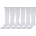 thumbnail image 5 of Yacht & Smith 6 Pairs of Women's Cotton Knee High Socks, Solid Colors Stylish Boot Sock, White, 5 of 5