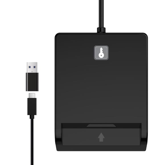 Lector de tarjetas inteligentes Cryptnox USB-C y USB-A para Windows, Mac y Linux