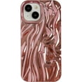 thumbnail image 7 of for iPhone 15 Case,Pleated Water Ripple Chrome Wave Pattern Soft Compatible with iPhone Case (Silver,iPhone 15), 7 of 7