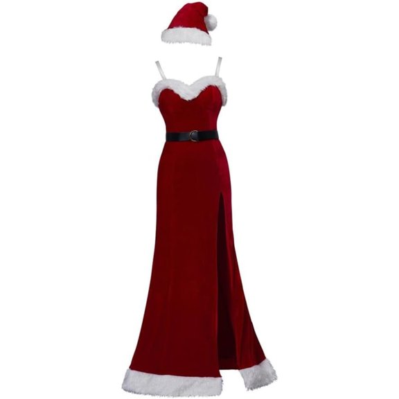 Jessica Rabbit Inspired Red Christmas Dress with Hat for Women