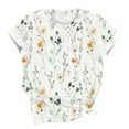 thumbnail image 3 of Jsaierl Tops for Women Short Sleeve Casual Elegant Shirts Round Neck Flowy Tunic Blouses Trendy Graphic T Shirts Top Plus Size S-5XL, 3 of 5