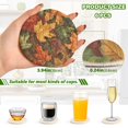 thumbnail image 2 of Yayeee 6 PCS Drink Coasters with Holder Set Woven Absorbent Round Tabletop Hot Pad, Colorful Autumn Leaves, 2 of 7