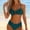 Navy, variant on Sakmal Bikini Btahing Suits Women Tummy Control Double Support Swimwear Green Solid Summer Swimsuits for Women L