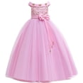 thumbnail image 1 of Vestido de novia con solapa y hombros descubiertos, vestido largo para niña de las flores, disfraz de fiesta infantil, vestido de princesa, 1 of 6