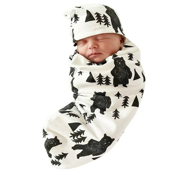 Newborn Swaddle Sack Newborn Baby Boy Sack Swaddle Sleeping Swaddle Muslin Wrap Hat Set Baby Sleeping Sack Baby Swaddle Sack Baby Wrap Swaddle Baby Boy Swaddle