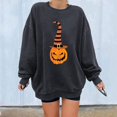 thumbnail image 4 of Sweat-shirts à Imprimé Citrouille Halloween pour Femmes Pull à Manches Longues Pull Col Rond, 4 of 6