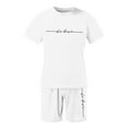 thumbnail image 5 of Tiweut Men's Short Sets Male Letter Print Short Sleeve Crew Neck T Shirt Shorts Two Piece Loose Fit Man's Clothes Suit White,L, 5 of 5