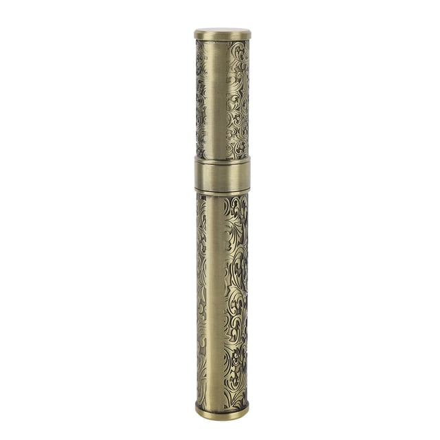 Metal Tube Container, Stylish Embossed Design Storage Tube Case Excellent Sealing Capabilities Zinc Alloy Storage Bottle Tube for Documents or Other Small Items
