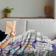 thumbnail image 3 of Amsterdam Soft Flannel Fleece Throw Blanket, Hand-drawn Style Houses of Vibrant Watercolor Splashes Details, Cozy Plush for Indoor and Outdoor Use, 60" x 80", Multicolor, by Ambesonne, 3 of 5